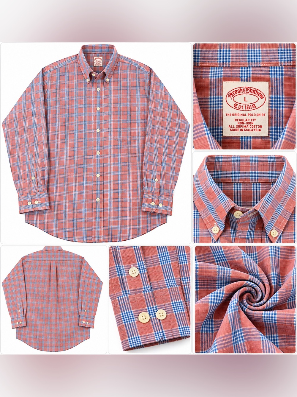 Brooks Brothers Blue and Red Plaid Button-Down Shirt